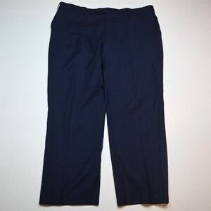 Mantoni 40x29 Navy Blue Superfine 100% Wool Flat Front Suit Trouser Mens Pants